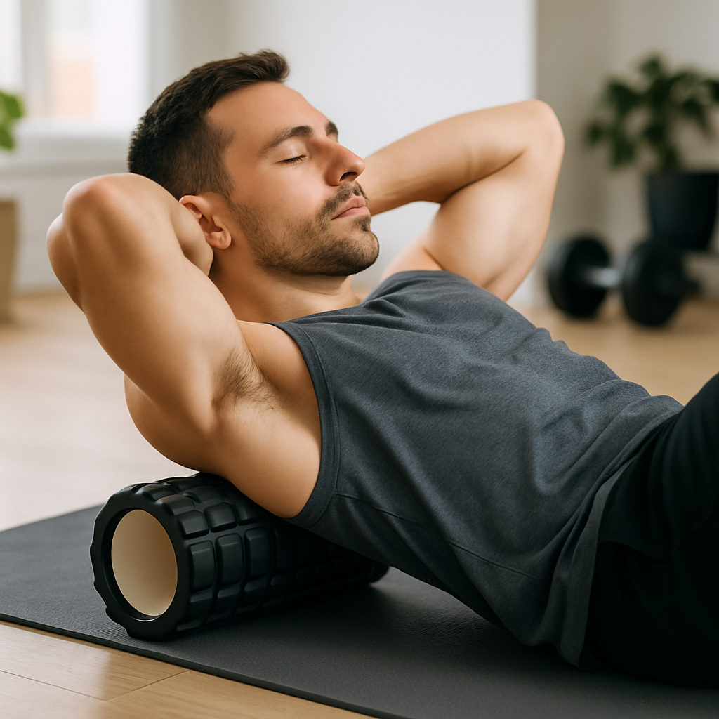 Premium High-Density Textured Black Foam Roller – Deep Tissue Massage & Muscle Recovery Tool